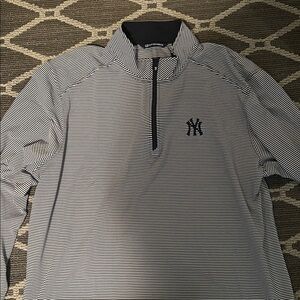 Cutter & Buck Black and White Striped Pullover